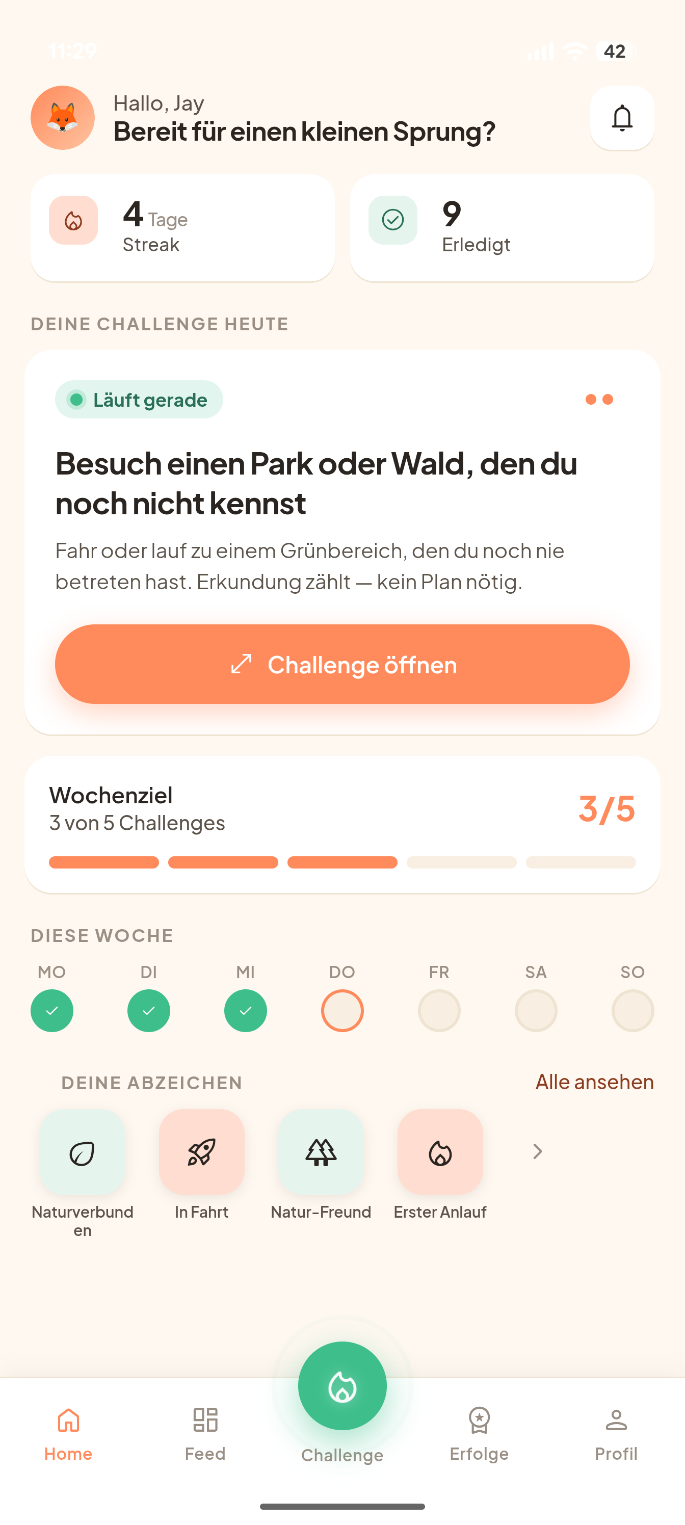 Leaply App - Startseite